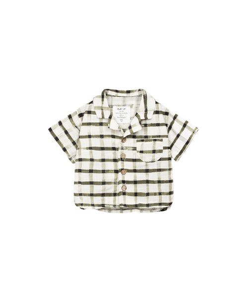 Camicia a quadri verdi per neonato Play up 1AS11253 E773N 