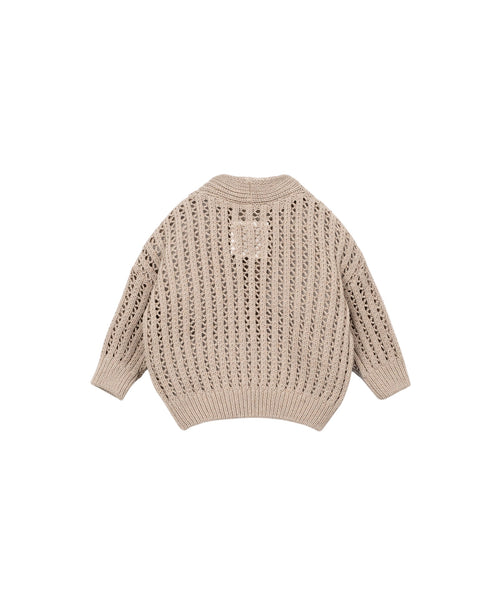 Cardigan beige in maglia lavorata per neonato Play up 1AS11401 P0088 