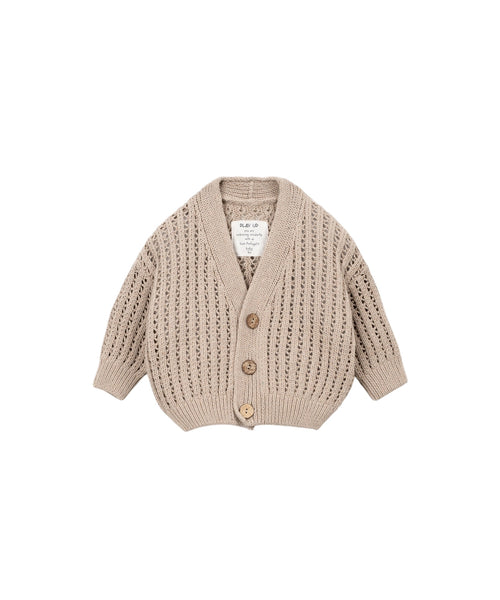 Cardigan beige in maglia lavorata per neonato Play up 1AS11401 P0088 