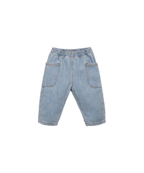 Jeans in denim blu medio per neonato Play up 1AS11607 D001 