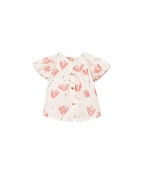 Blusa panna con stampa all over per neonata Play up 2AS11302 E788N 
