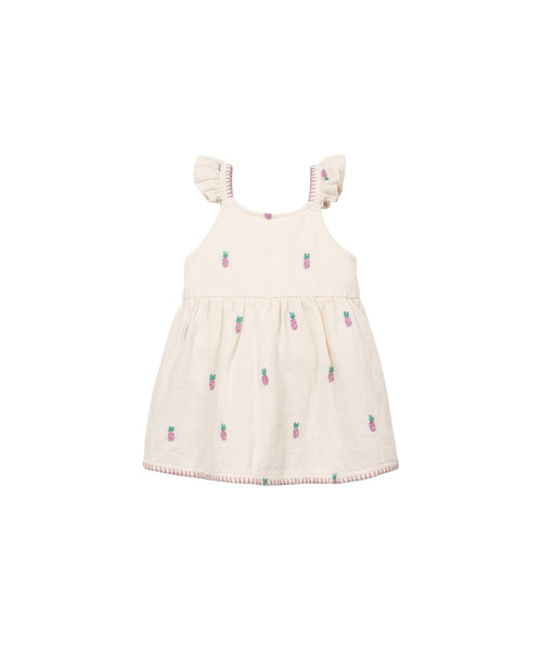 Abito panna in maglia con stampa all over per neonata Play up 2AS11452 E786N 