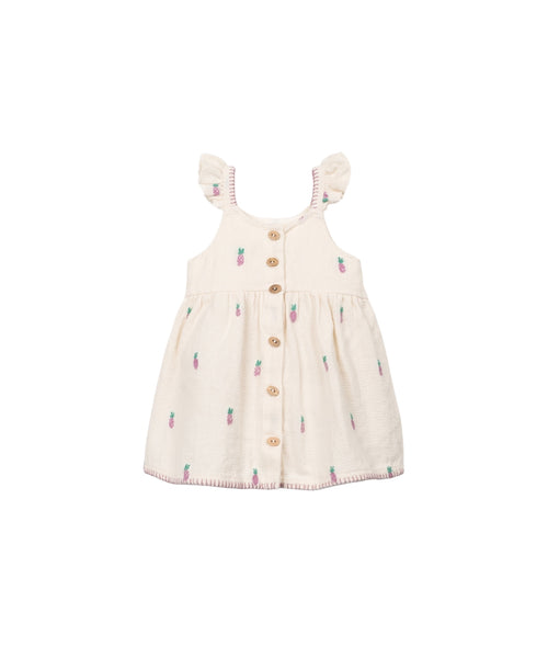 Abito panna in maglia con stampa all over per neonata Play up 2AS11452 E786N 
