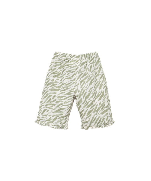 Pantalone bianco con stampa zebrata verde per neonata Play up 2AS11603 E755N 