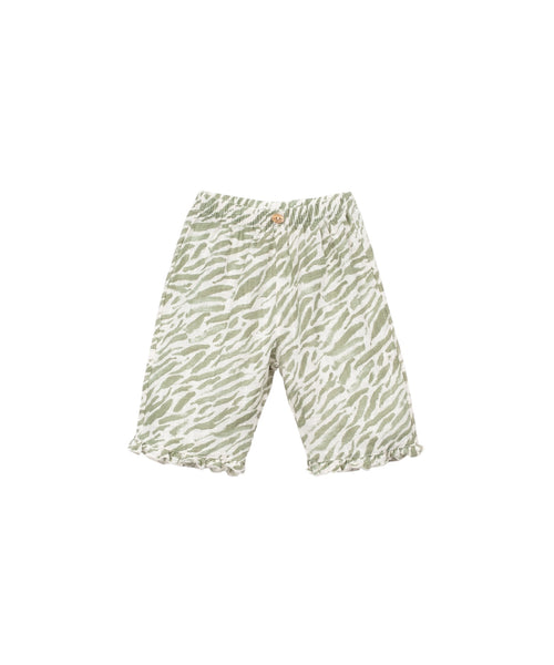 Pantalone bianco con stampa zebrata verde per neonata Play up 2AS11603 E755N 