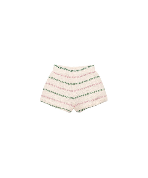 Shorts in maglia panna a righe per neonata Play up 2AS11702 R366P 