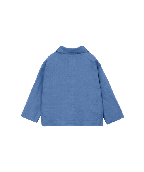 Camicia in lino indaco per bambino Play up 3AS11251 P6185 
