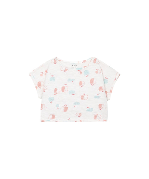 T-shirt bianca con stampa all over per bambina Play up 4AS11053 E762N 