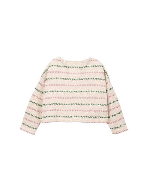 Maglia beige a righe per bambina Play up 4AS11350 R366P 