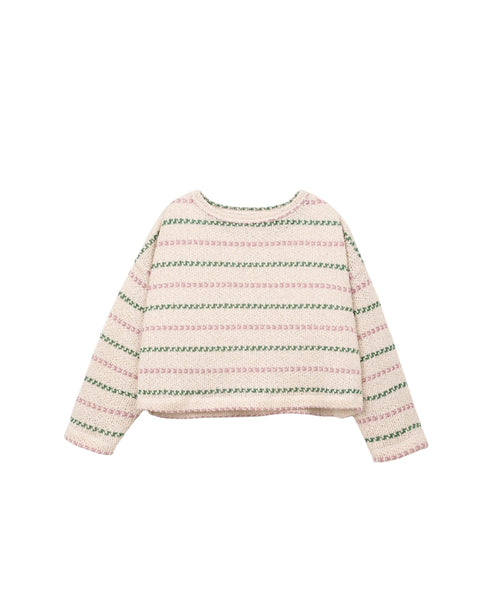 Maglia beige a righe per bambina Play up 4AS11350 R366P 