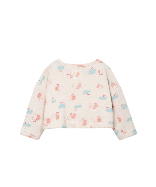 Maglia beige con stampa all over per bambina Play up 4AS11351 E768N 