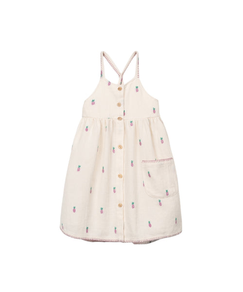 Abito panna in maglia con ricami all over per bambina Play up 4AS11452 E786N 