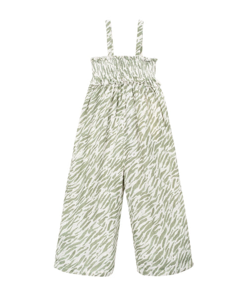 Tuta con stampa zebrata verde per bambina Play up 4AS11503 E755N 