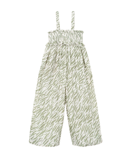 Tuta con stampa zebrata verde per bambina Play up 4AS11503 E755N 