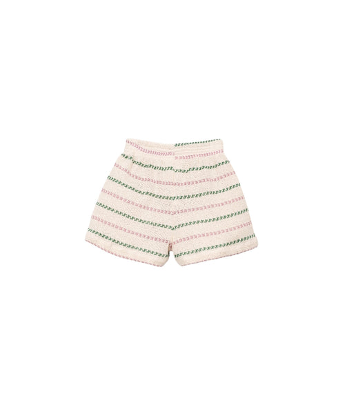 Shorts in maglia beige a righe per bambina Play up 4AS11702 R366P 