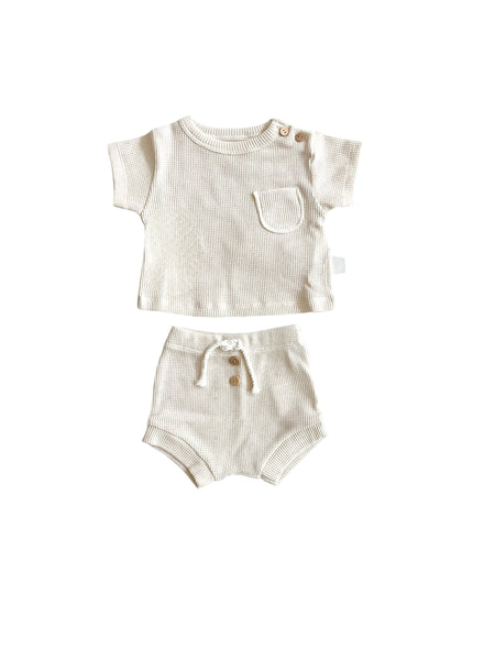 Set panna t-shirt + culotte per neonato Snug 933AK6S050G34 0067 