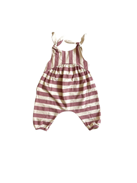 Tuta a righe ecrù e terracotta per neonata Snug 933AN6S101G49 0082 