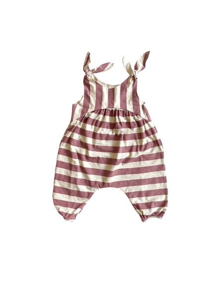 Tuta a righe ecrù e terracotta per neonata Snug 933AN6S101G49 0082 
