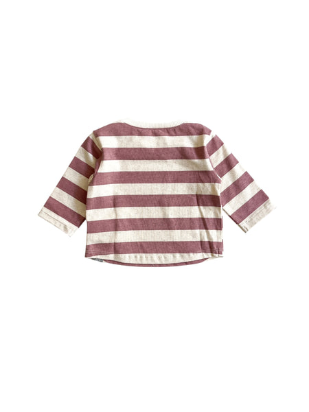 T-shirt a righe ecrù e terracotta per neonati Snug 933AY6S105G49 0082 