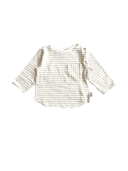 T-shirt a righe beige per neonato Snug 933BB6S042G40 0067 