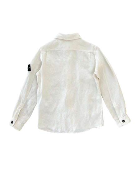 Camica in lino beige per bambino Stone Island L1S161100003 S0145 V0097 