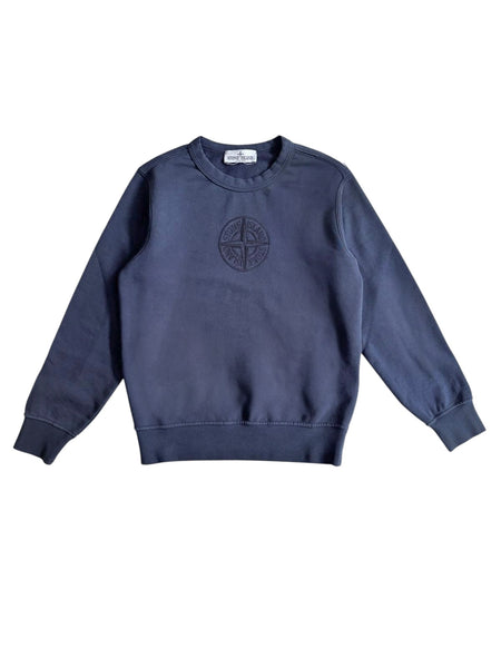 Felpa blu con logo ricamato per bambino Stone Island L1S166100003 S0040 V0020 