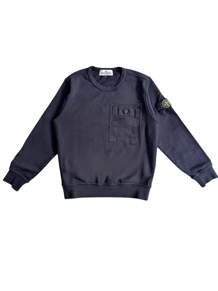 Felpa nera con taschino e logo per bambino Stone Island L1S166100017 S0040 V0029 