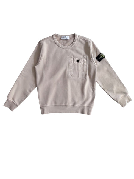 Felpa sabbia con taschino e logo per bambino Stone Island L1S166100017 S0040 V0090 