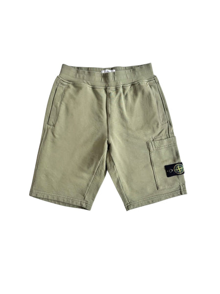 Bermuda in felpa oliva con logo per bambino Stone Island L1S166200006 S0040 V0058 