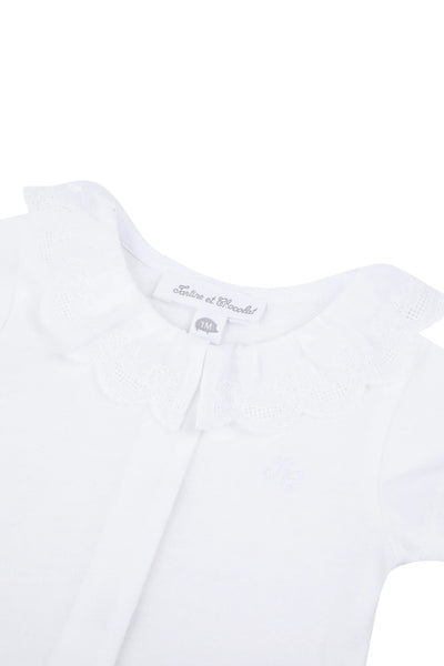 Body bianco con colletto ricamto per neonata Tartine et Chocolat CC11030-01 BLANC 