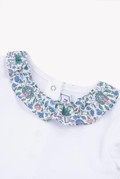 Body bianco con colletto multicolor per neonata Tartine et Chocolat CC11111-01 BLANC 