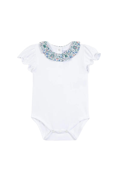 Body bianco con colletto multicolor per neonata Tartine et Chocolat CC11111-01 BLANC 