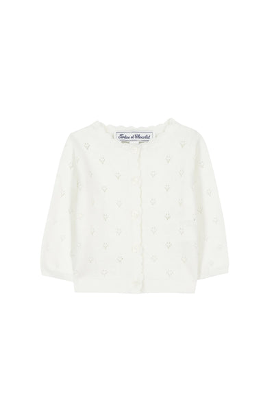 Cardigna bianco in maglia per neonata Tartine et Chocolat CC18051-01 BLANC 