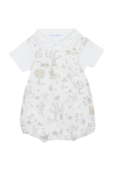 Pagliaccetto con stampa all over per neonata Tartine et Chocolat CC37080-13 NACRE 