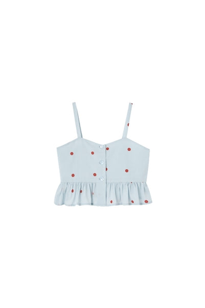 Top celeste a pois rossi per bambina The Animals Observatory S26037 154_AP 