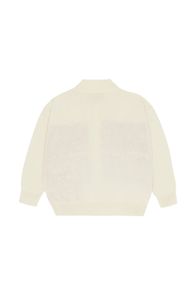 Cardigan in maglia panna con righe rosse per bambino The Campamento TC-SS26-59 ECRU 