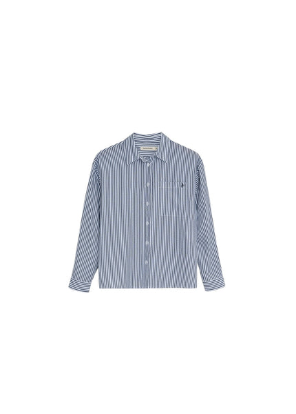 Camicia bianca a righe blu per bambina The New Society ALHELI SHIRT SUMMER MIDNIGHT 