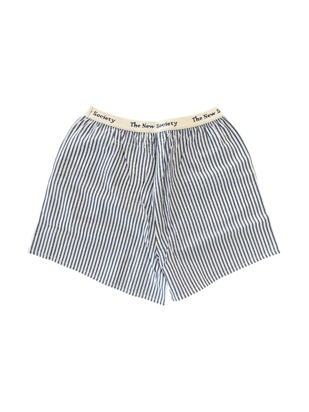 Shorts a righe bianche e blu per bambina The New Society ALHELI SHORT SUMMER MIDNIGHT 