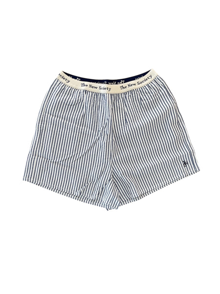 Shorts a righe bianche e blu per bambina The New Society ALHELI SHORT SUMMER MIDNIGHT 