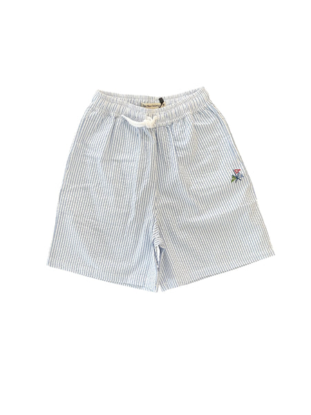 Bermuda a righe bianche e celesti per bambino The New Society ALMOND BERMUDA VISTA BLUE 