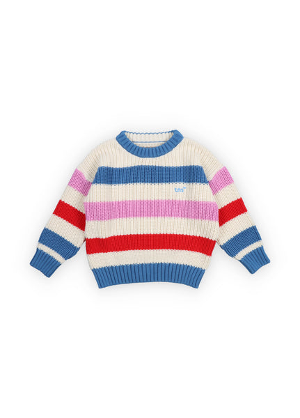 Maglia panna a righe multicolor pe bambina The New Society CELOSIA JUMPER IRIS 