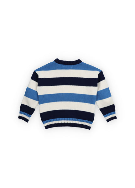 Maglia panna a righe blu per bambino The New Society CELOSIA JUMPER SUMMER MIDNIGHT 