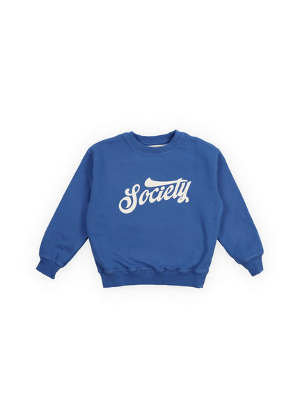 Felpa blu con logo per bambino The New Society TILO SWEATSHIRT DEEP SEA 