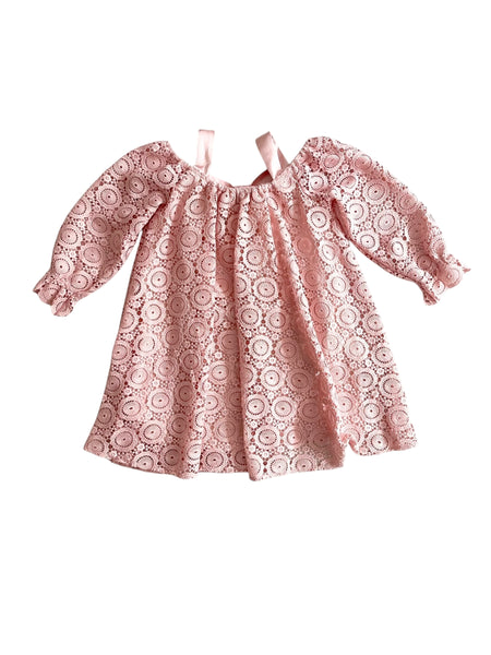 Abito rosa in pizzo macramé per neonata e bambina Twin set 261GB2011 10021 