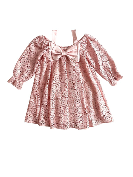 Abito rosa in pizzo macramé per neonata e bambina Twin set 261GB2011 10021 