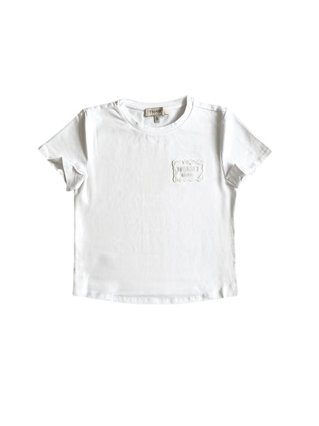 T-shirt bianca logo per bambina Twin set 261GJ2091 00526 