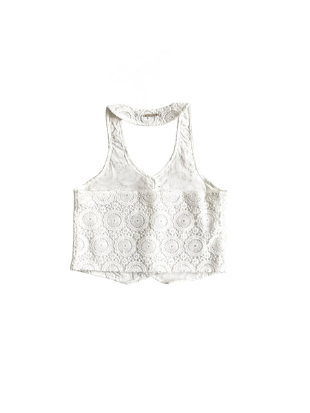 Gilet in pizzo bianco per bambina Twin set 261GJ2Q20 00526 
