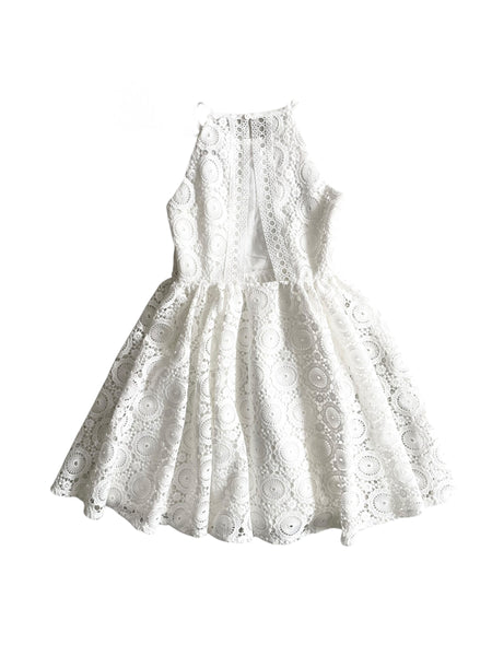 Abito bianco in pizzo macramé per bambina Twin set 261GJ2Q23 00526 
