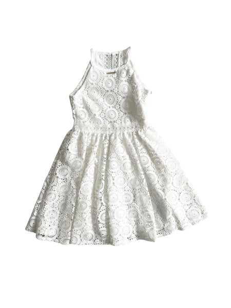 Abito bianco in pizzo macramé per bambina Twin set 261GJ2Q23 00526 