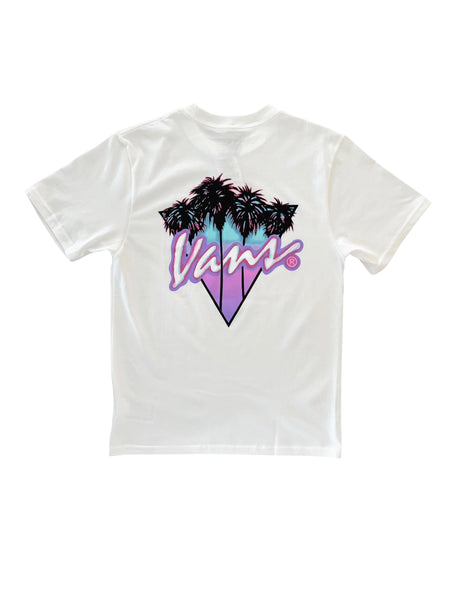 T-shirt bianca con logo per bambino Vans VN000TCRWHT1 WHITE 